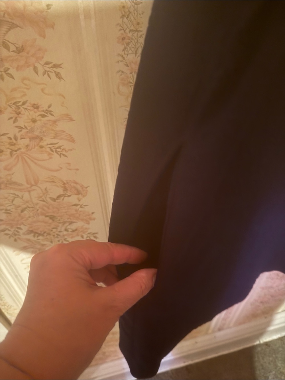 crown & ivy Navy Ruffle-Shoulder Mini Dress - Picture 8 of 8